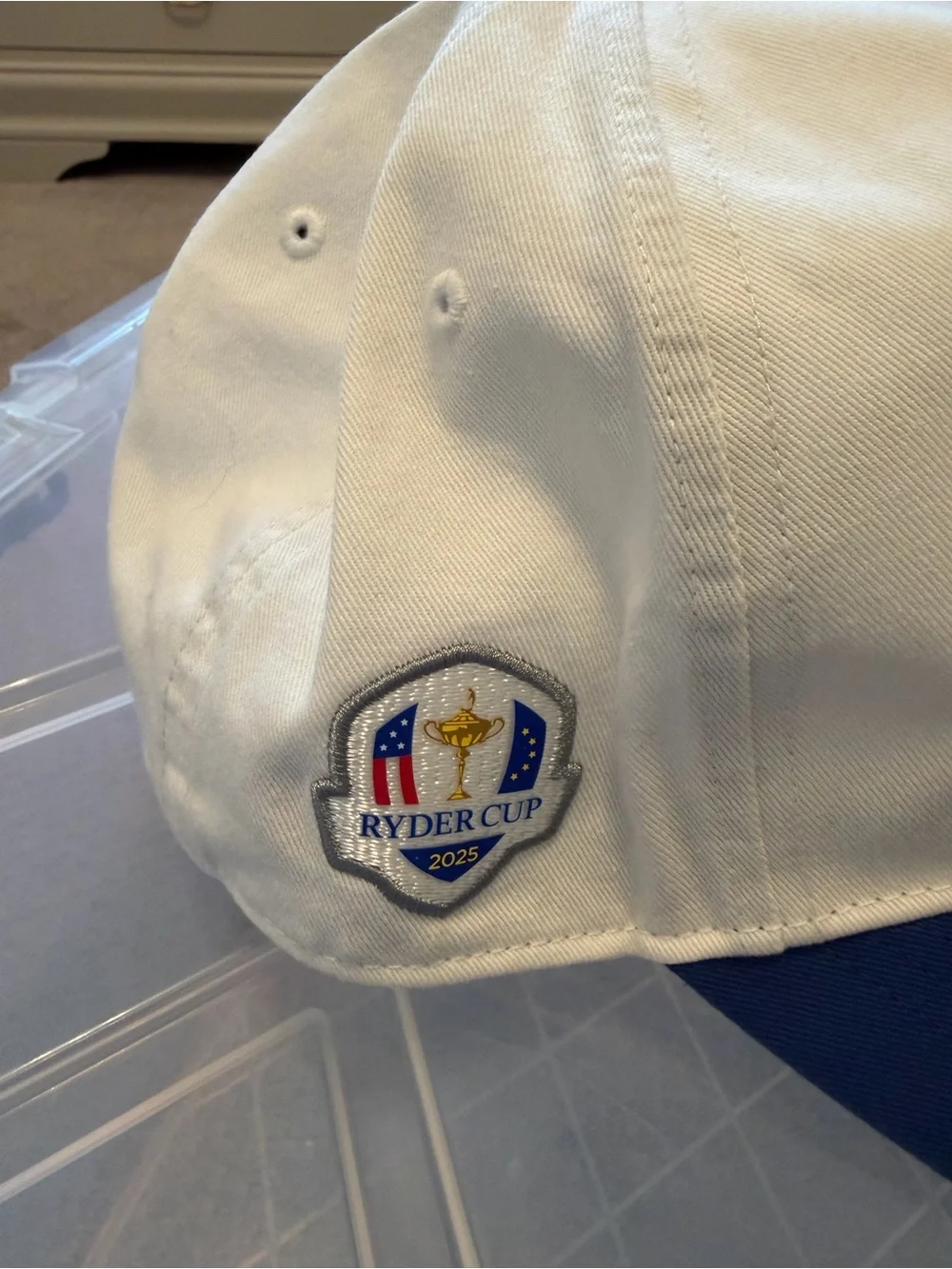 2025 Ryder Cup White and Blue Adjustable Hat